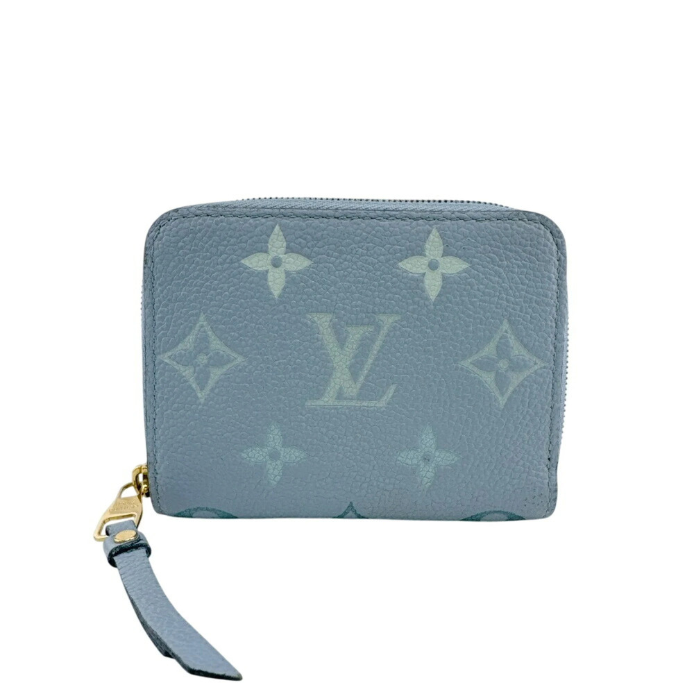 LOUIS VUITTON M80408 Zippy Coin Purse Monogram Empreinte Bi-fold Wallet Blue
